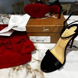 Christian Louboutin Loubigirl 100mm black leather sandals